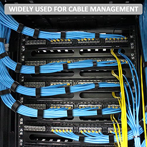 150Ft*3/5In Cable Ties, Wire Cord Straps Management, Self-Fastening, Wrap Anything, Cut To Any Length, Reusable, Sturdy, Double Side Nylon Hook And Loop, For Communication, Office, Home, Black #TOP5