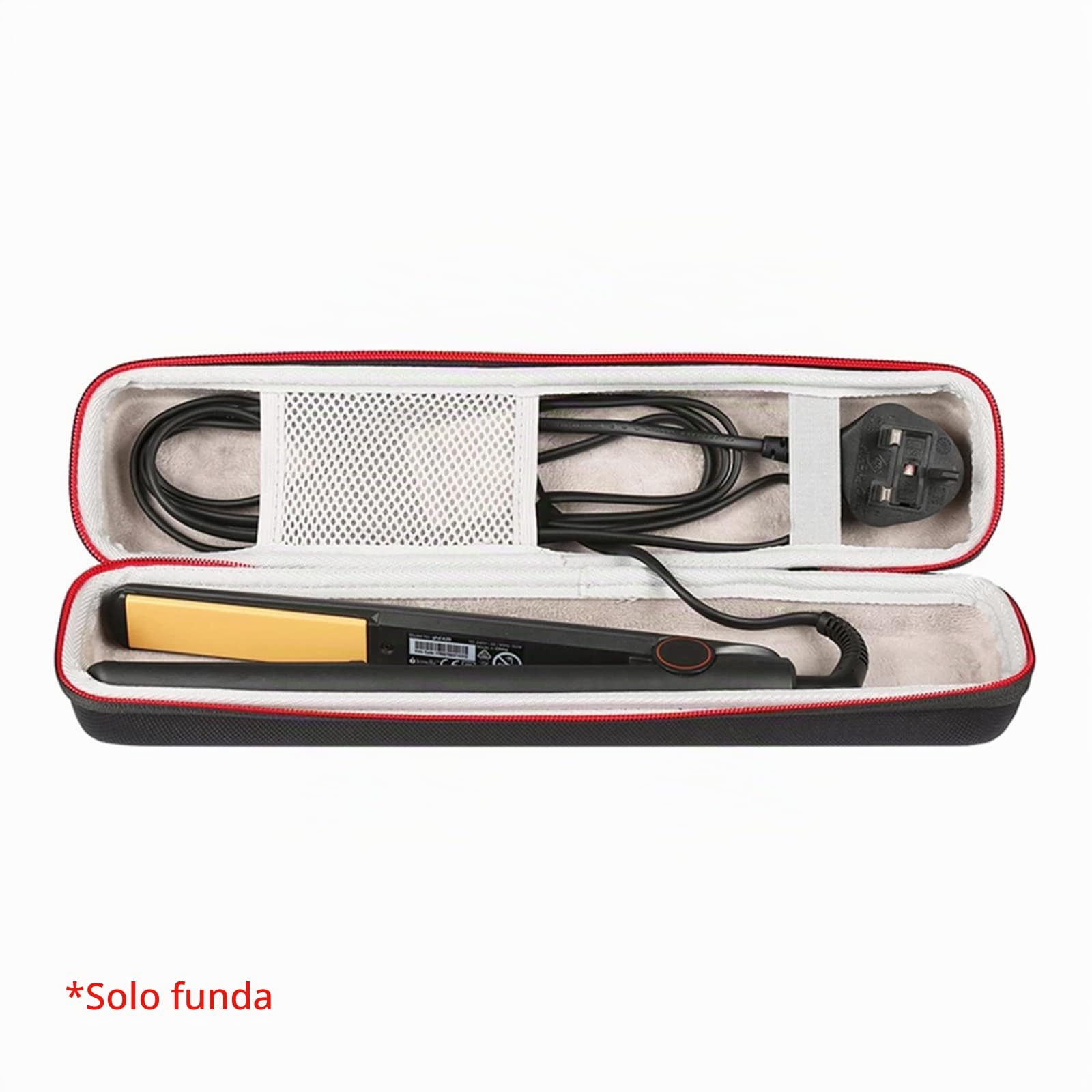 Bolsa resistente al calor para plancha de pelo iónico, cepillo de viaje, bolsa de almacenamiento, bolsa de transporte de EVA (negro)