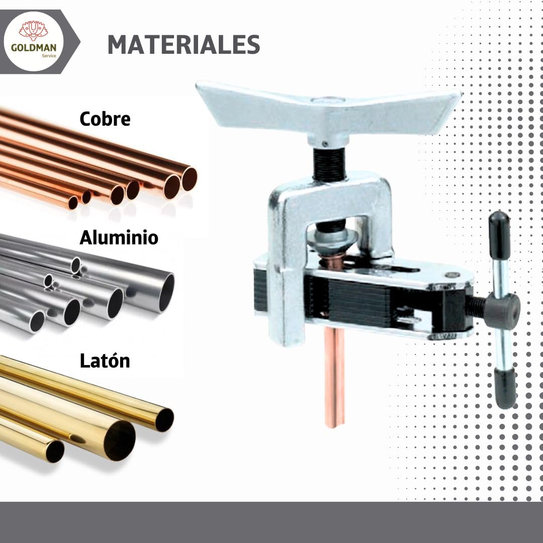 GOLDMAN SERVICE - Abocardador Regulable para Tubos de Cobre de Aire Acondicionado Profesional - Abocinador Expansor Excéntrico Ajustable - Herramienta Fontanería 3/16"-5/8" (5-16 mm)