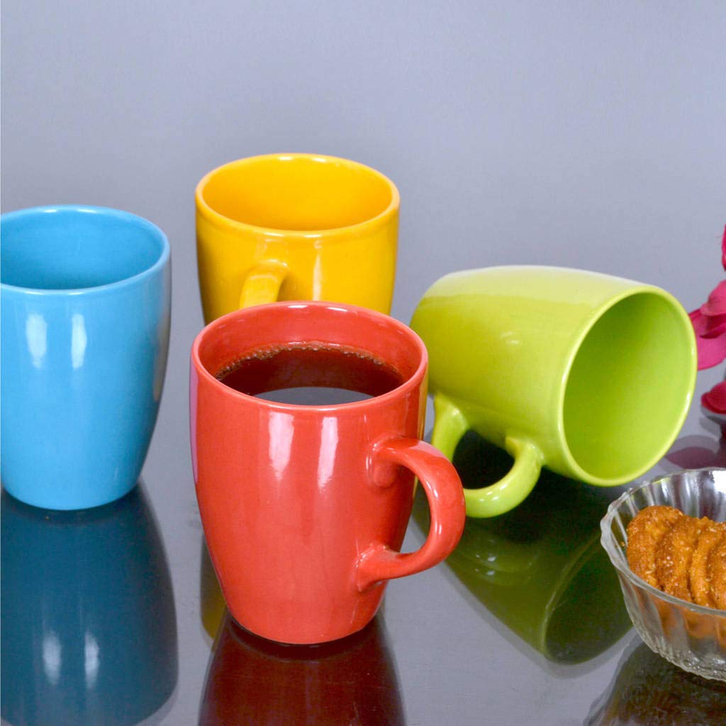 KITTENS Ceramic Coffee Mug Set of 4 – 330ml – Multicolor – Glossy Finish – Handcrafted & Handpainted – Microwave & Dishwasher Safe – Food Grade Ceramic – Ideal for Daily Use & Gifting