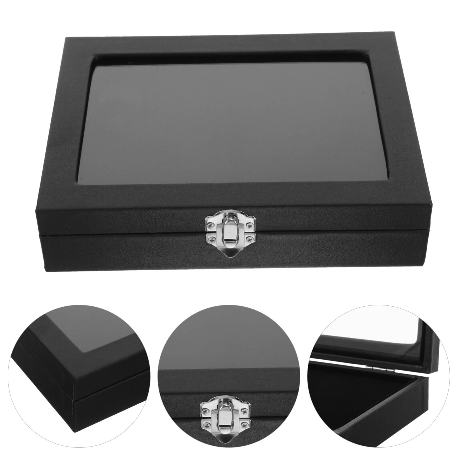 Scatola Porta Medaglie in Acrilico Nero Trasparente con Coperchio Antipolvere, Organizer per Spille e Gioielli, Resistente e Facile da Pulire per Collezionisti