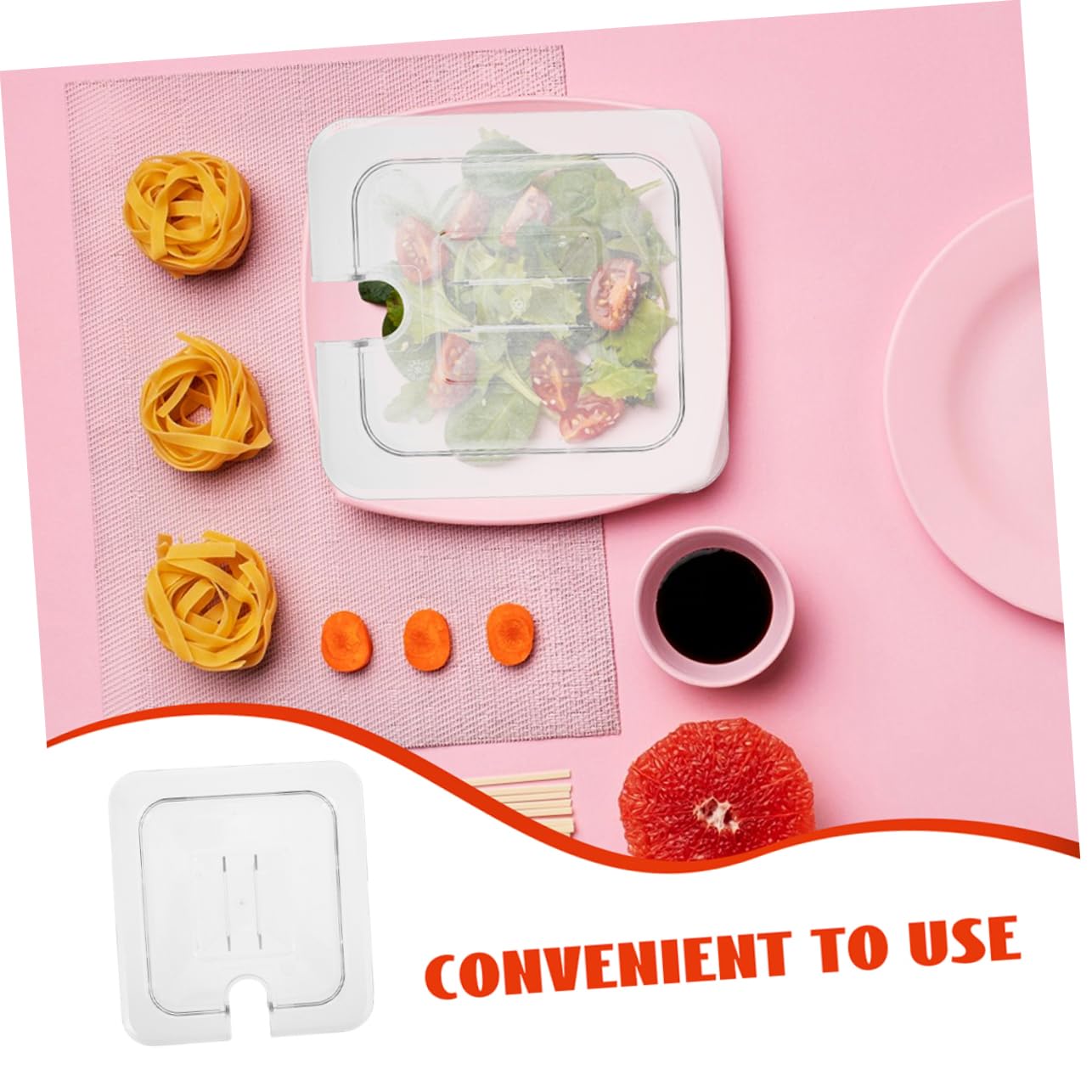 Unomor Universal 1/6 Size Food Pan Lids Insulated Hotel Food Pan Reusable Plastic Lid for Display