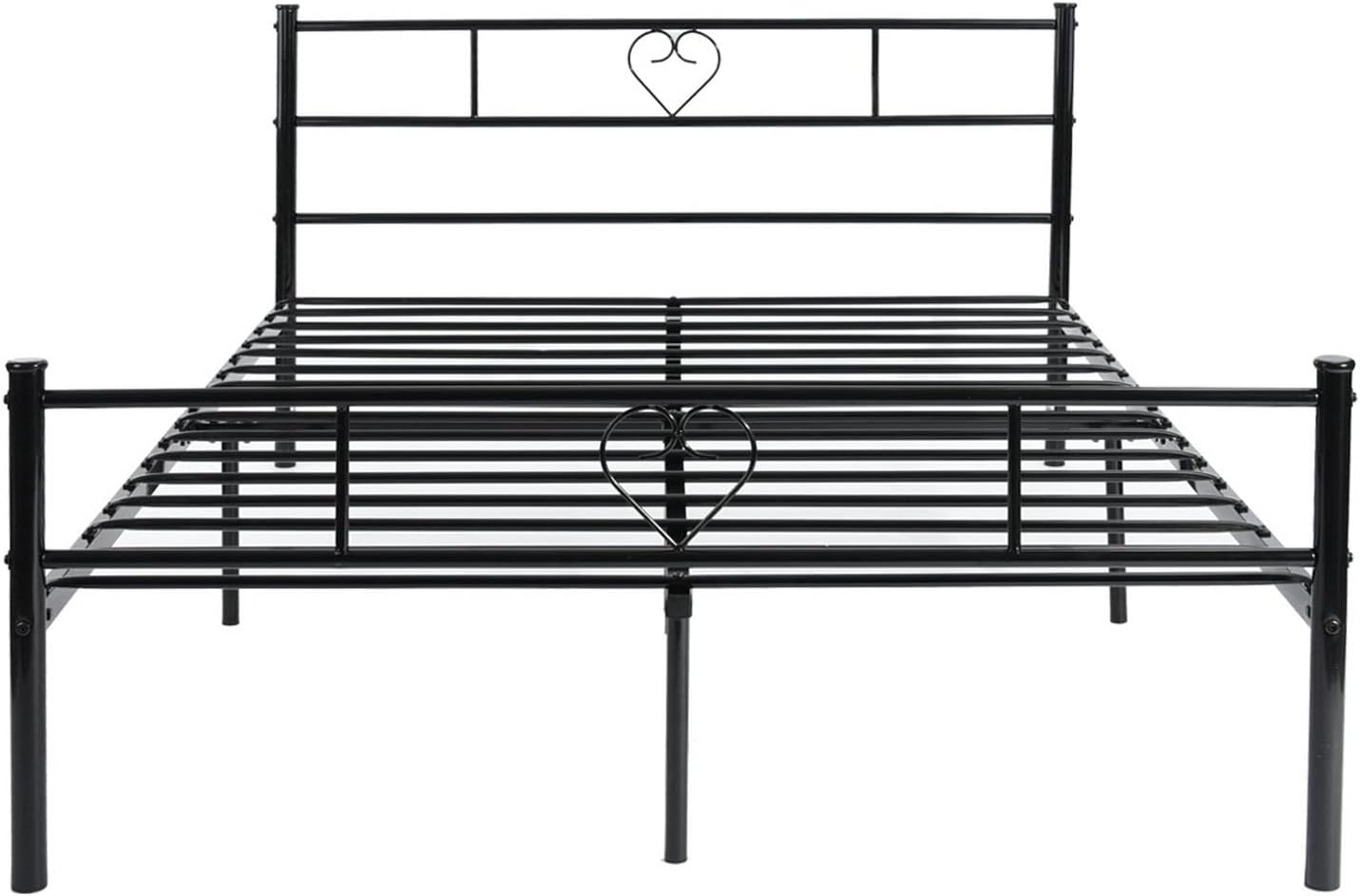 Cadre De Lit Double En Métal 200x160 Cm - Fer Forgé - Pour Matelas