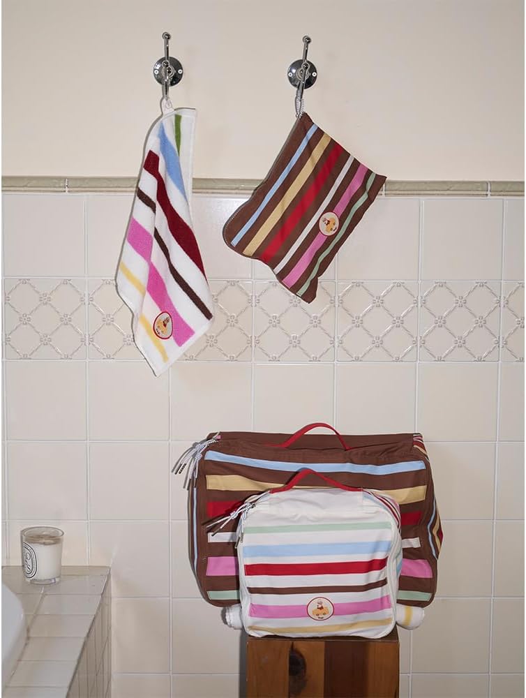 Tagiポップコーンストライプトラベル収納バッグ(ストライプバニラL)