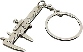 Underleaf Fashion Funny Mini Vernier Caliper Keychain Alloy Precision Miniature Pocket Vernier Caliper Keyring for Men