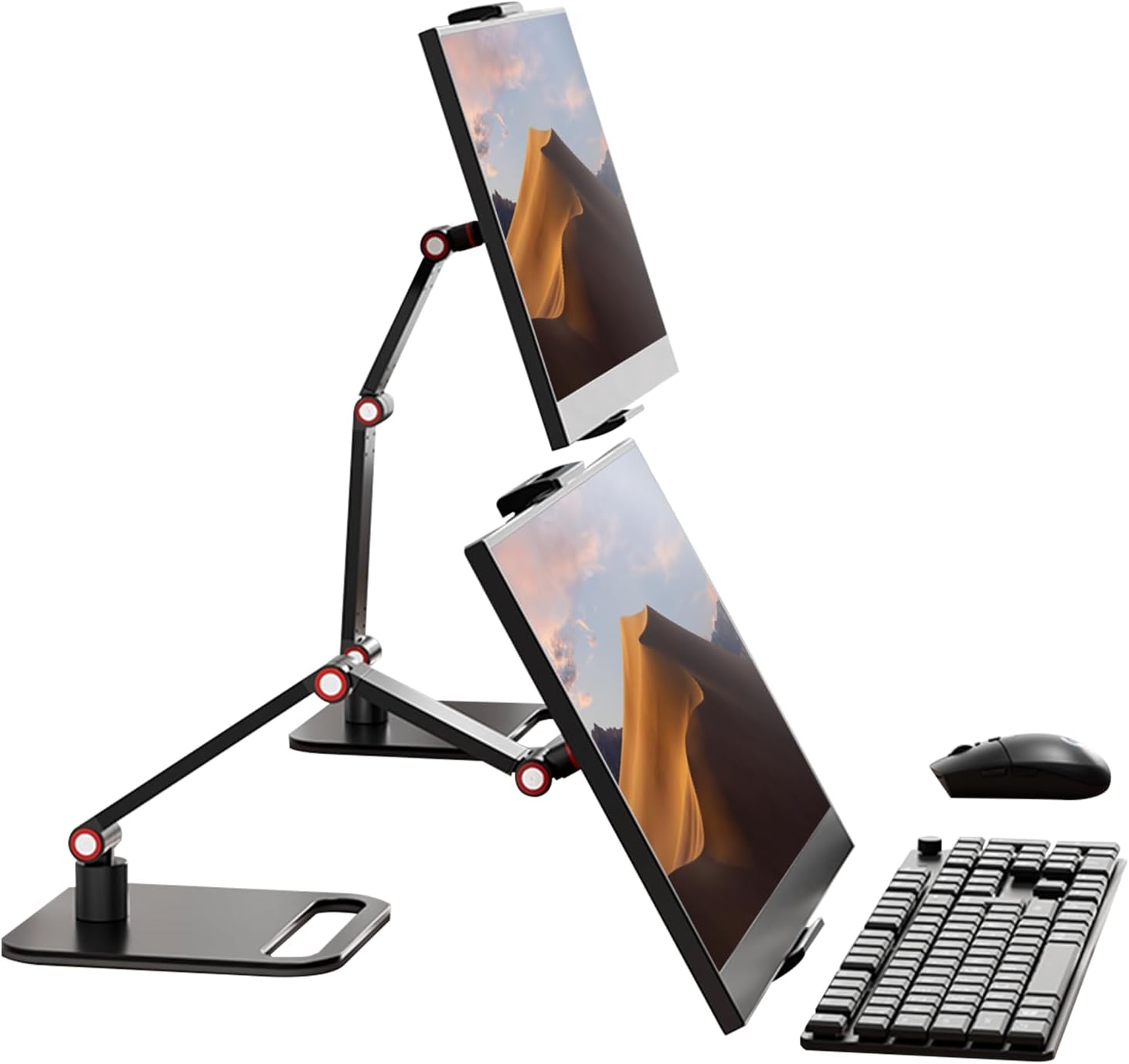 Product image of RQUOIRE portable monitor stand monitor arm 360 ° rotation,Suitable for 12-17.3-inch monitors and tablet screens，Adjustable height tablet holder for desk Expandable Display Base (black)