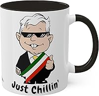 Vista 9 de MEXICANDOO AMLO - Taza de café Just Chillin, divertida caricatura, Muñeco AMLITO, taza de cerámica blanca brillante con colores vibrantes