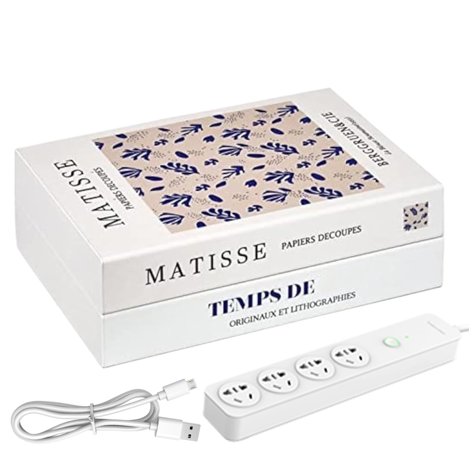 Étui de gestion des cordons – Boîte à livres décorative, organisateur de rangement de câbles, station de cache, design | Bureau à domicile, centre de divertissement, bureau, cuisine, idéal pour les