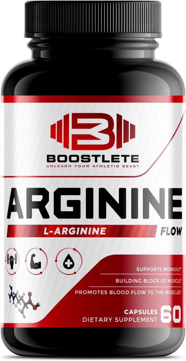 Arginine Flow – L-Arginine with Citrulline, AKG & Beta Alanine – Nitric Oxide Support for Muscle Pump, Circulation, and Endurance – 60 Capsules