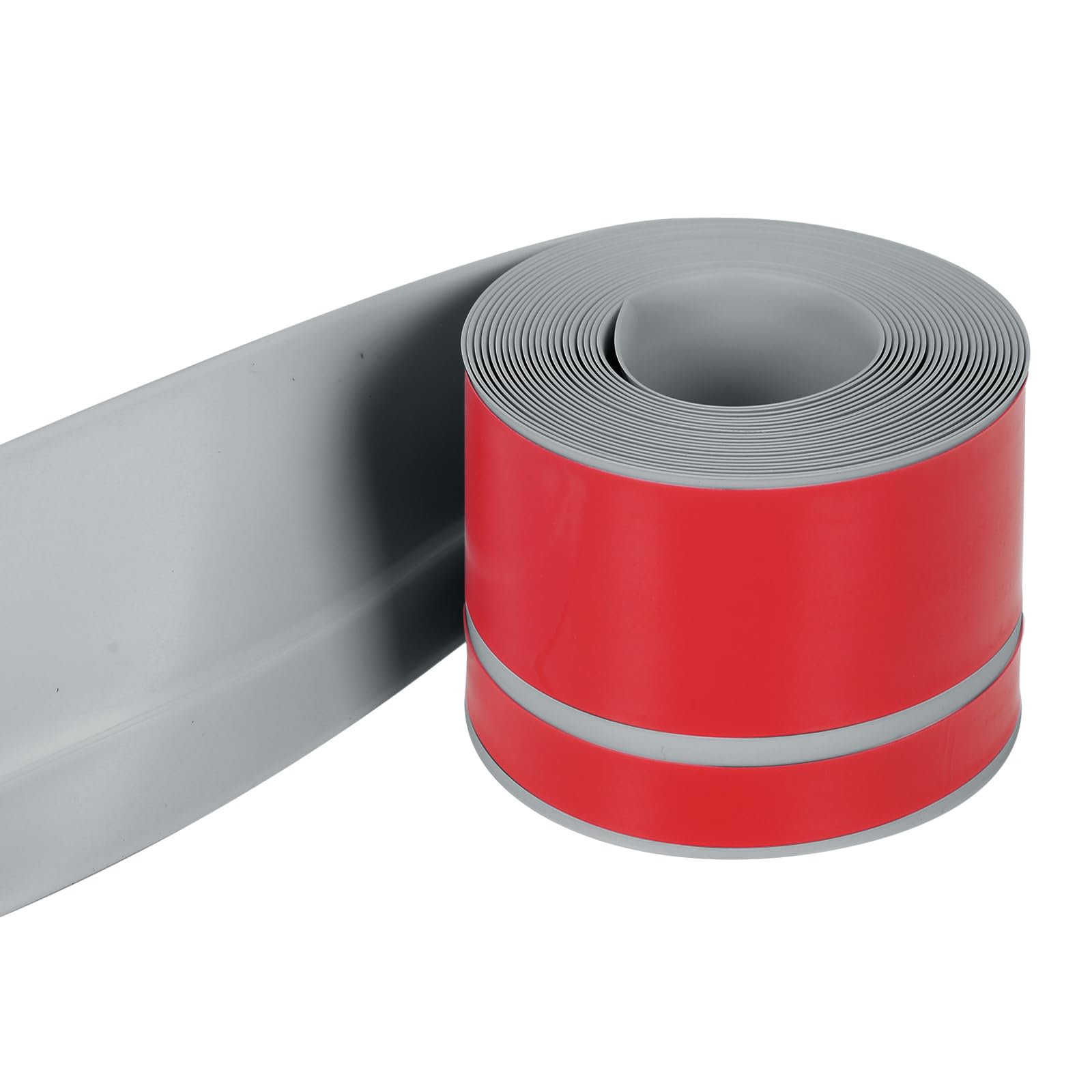 Peel and Stick molding, PVC Skirting Board Self-Adhesive, and for Flexible Boards Cover, Baseboard Tape, Wall Base Moulding Strip(Grey18m)