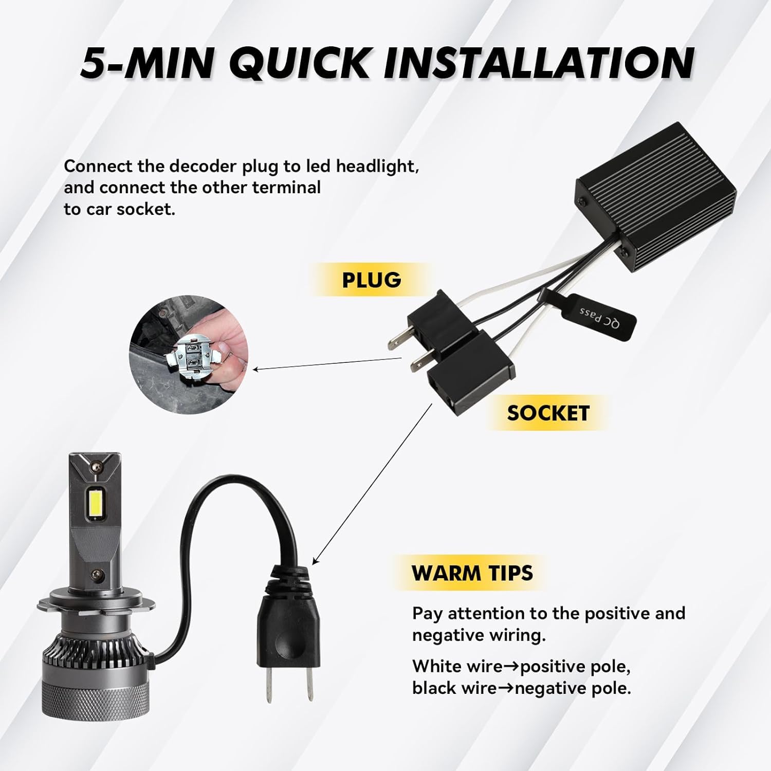 Zethors H7 Canbus Decodificador Sin Errores Bombillas Coche Resistor Decodificadores para H7 LED Faro Anti-parpadeo Adaptador Arnés Advertencia Cancelador Condensadores Kit de Conversión