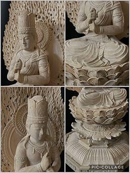 高62cm 井波彫刻 一刀彫り時代彫刻仏教工芸品香樟材大日如来座像