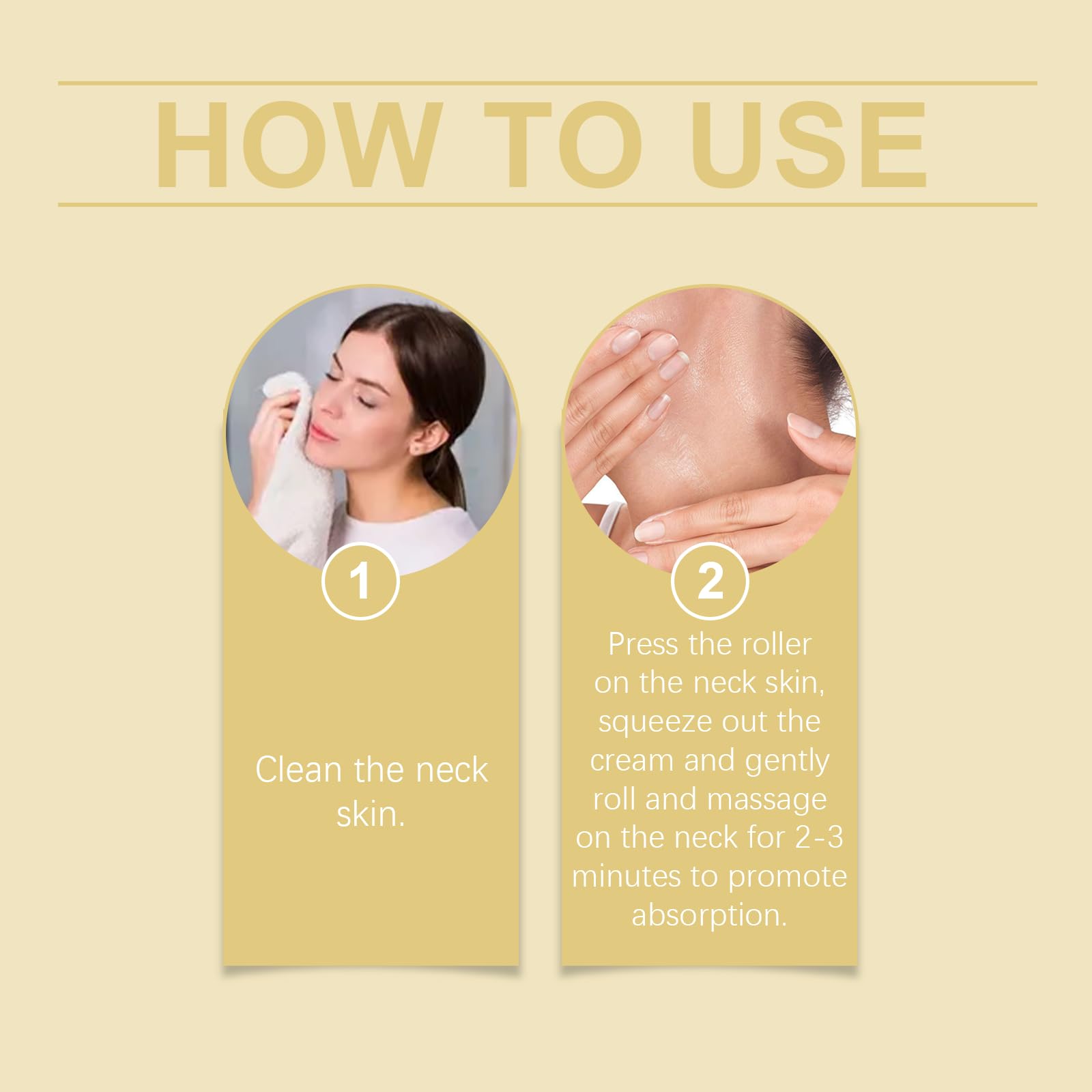 Ah-8 Firming Neck Cream, Tighten And Lift Neck Cream, Neck Firming Creams Contain Hexapeptide, With Double Roller Massage - Image 2
