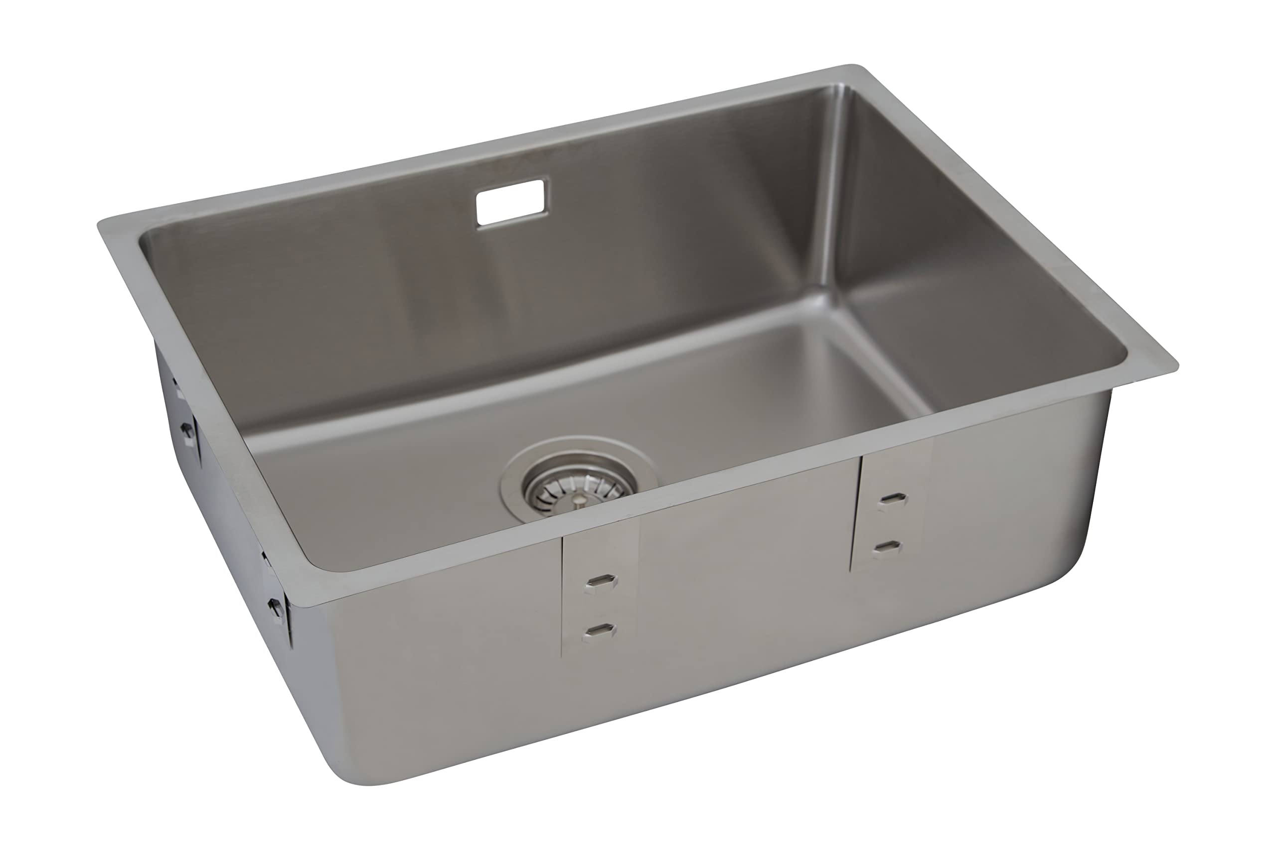 Respekta Detroit Lavello in acciaio inox/Lavello da incasso a 1 vasca da 59 x 43,5 cm/Lavello in acciaio inox adatto a basi da 60 cm di larghezza