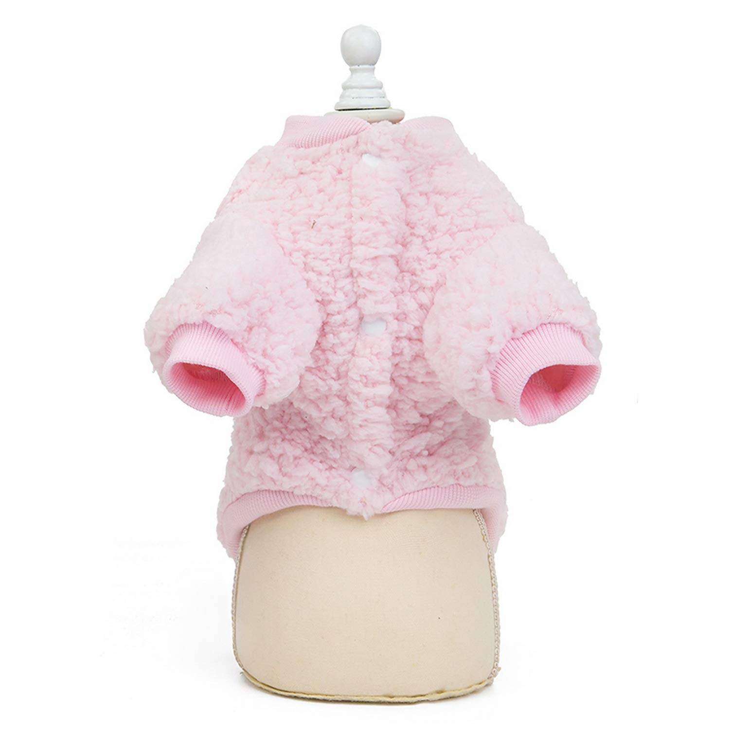 SMALLLEE_LUCKY_STORE Soft Sherpa Fleece Jumper for Small Dog Cat Sweatshirt Jacket Pullover Sweater Puppy Kitten Winter Coat Warm Pet Clothes,Baby Pink M - Image 3