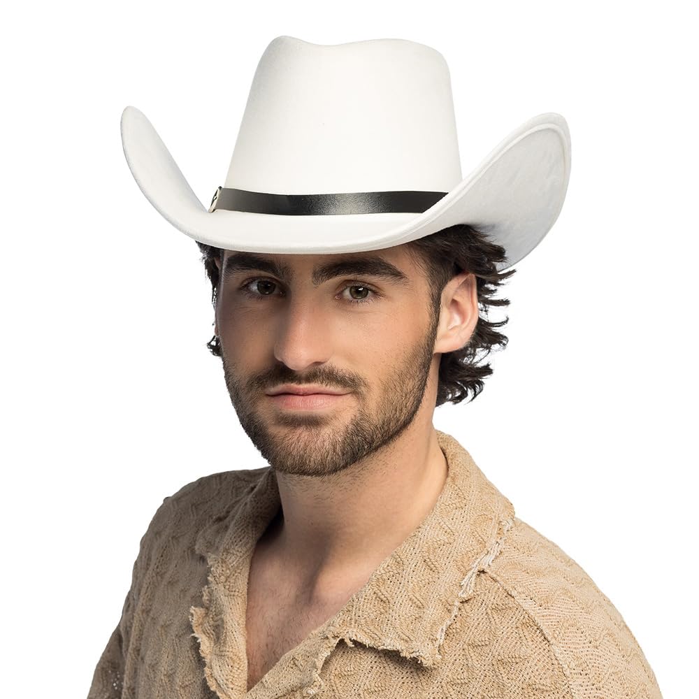 Boland Bronco Cowboy Hat with Hat Band, Western Hat for Theme Party, Carnival, Accessories Fancy Dress Costumes, JGA