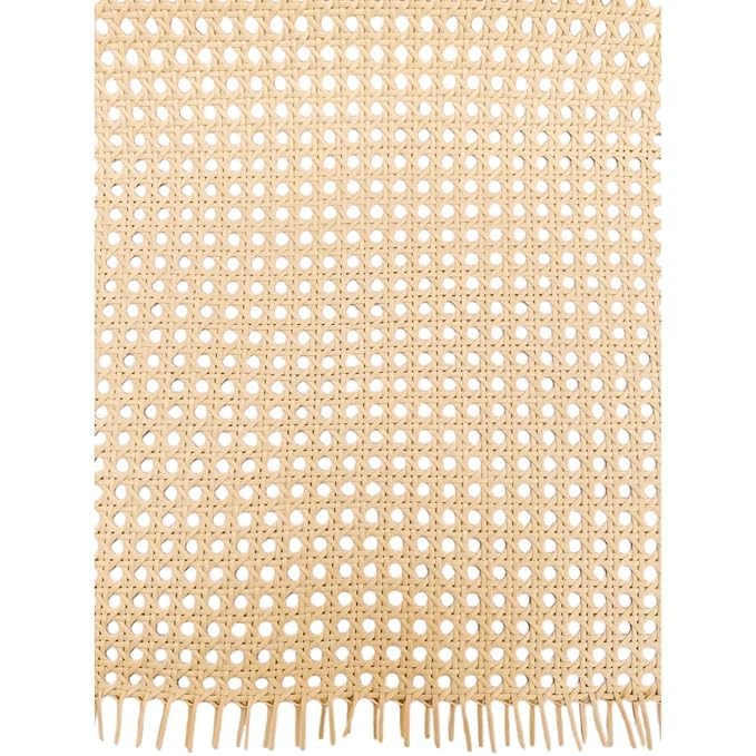 Ecofield PVC Cane Mat Roll for Furniture Mesh Webbing, Beige, Natural Rattan Roll for Basket, Chair, Cabinet, Almirah Decoration, Handwoven Cane Sheet, 195 Grams (18 * 5 feet)