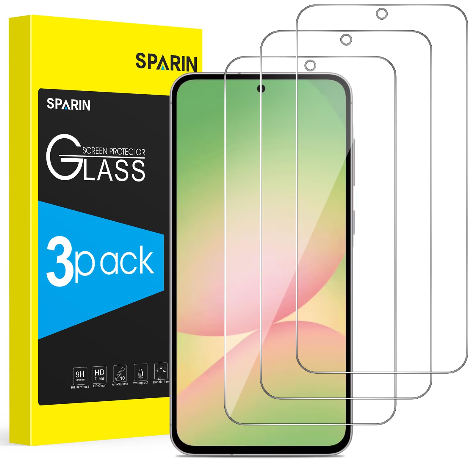 SPARIN 3 Stück für Samsung Galaxy A56 5G, A37/A36 5G Panzer Schutz Glas, Frei von Kratzern, HD-Klar, 9H Härte Ultrabeständig Schutzfolie, 6,7 Zoll