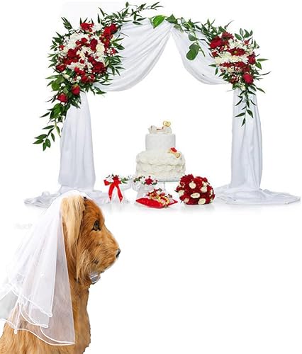 Miniatura 3 de Vestido de velo para perro, disfraz de novia, velo de boda para mascotas con clip, velo hecho a mano, velo para el pelo de perro, accesorios para el