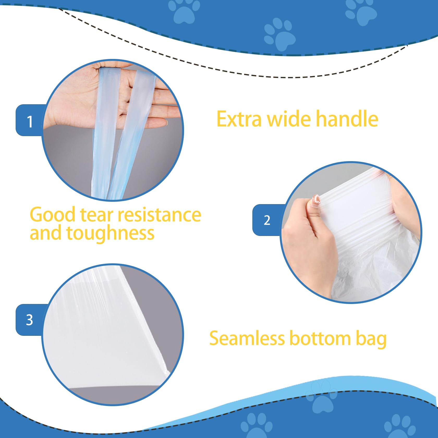 Sacchetti Autopulenti Per Lettiera Gatti - 2 Rotoli Da 30 Pezzi, Resistenti, Con Maniglia