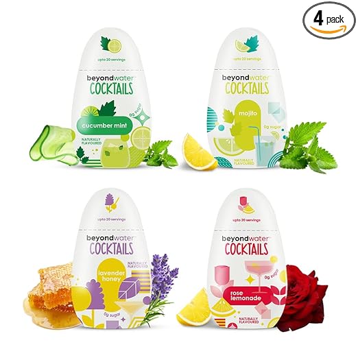 Cocktail Mixer - Assorted Pack - 4 65 ml each, Makes 20 Servings each | Zero Calorie Sugar-Free Mixer for Cocktails, Mocktails Drinks Beverages | Non Alcoholic Premium Cocktail Mixer