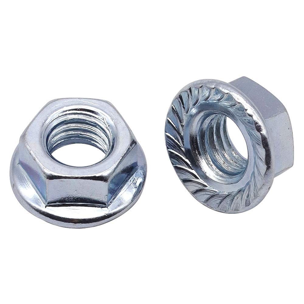 1/213 UNC Serrated Flange Hex Locknuts Zinc Plated Carbon Steel 10 Pack Industrial