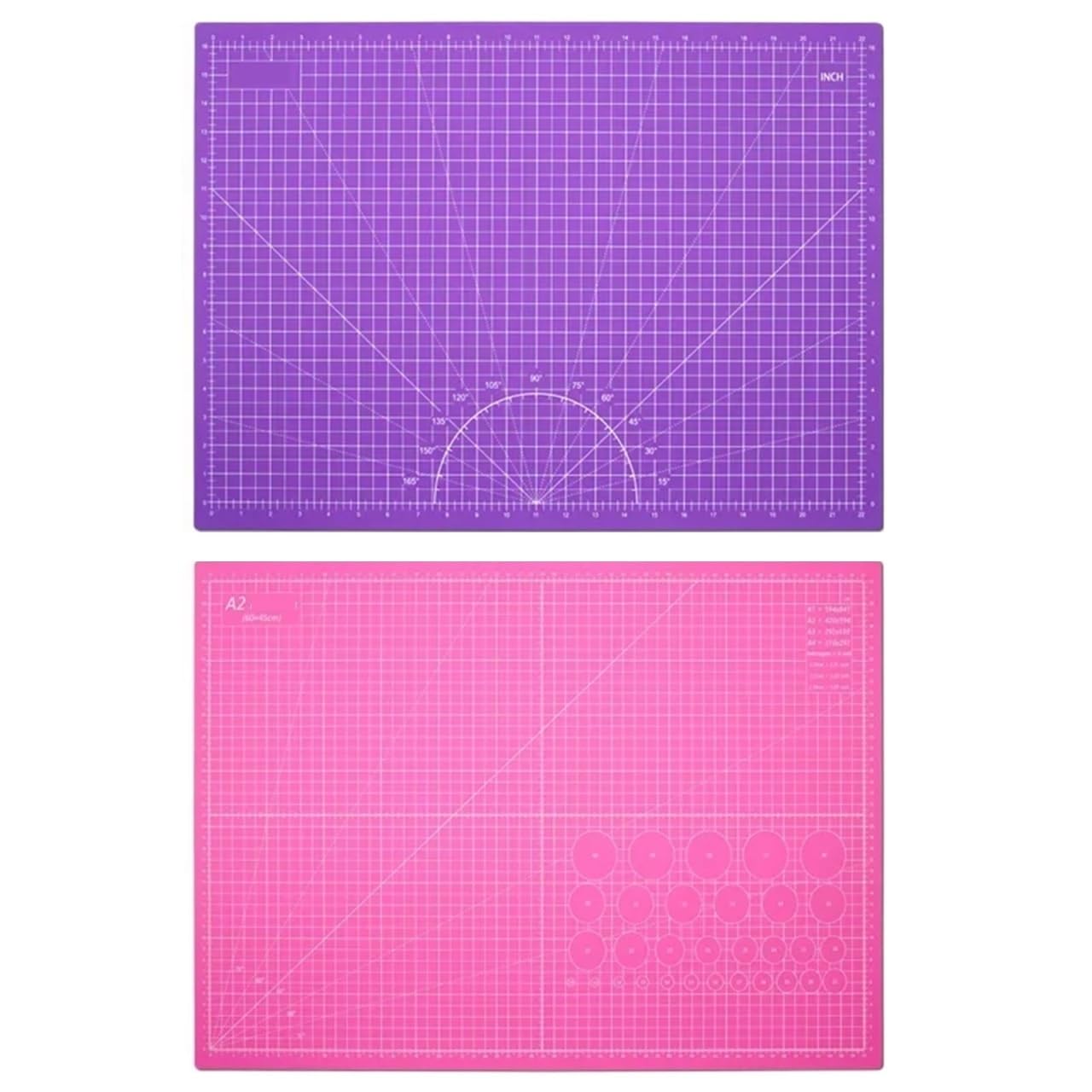 Tappetino Da Cucito Autorigenerante, Con Taglio Rotante In PVC A2 60x45 Cm Rosa-Viola