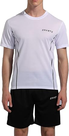 TTAO Mens Short Sets Outfits 2 Piece Athletic Actiewear Set Short Sleeve T Shirt with Shorts Workout Outfit