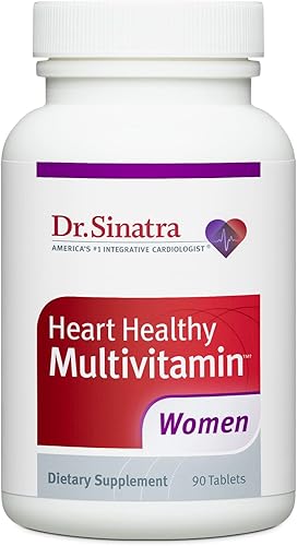 Dr Sinatra s Heart Healthy Multivitamínico para mujeres con vitamina D 1000 UI A B12 C E biotina folato y zinc 90 tabletas suministro de 30 días