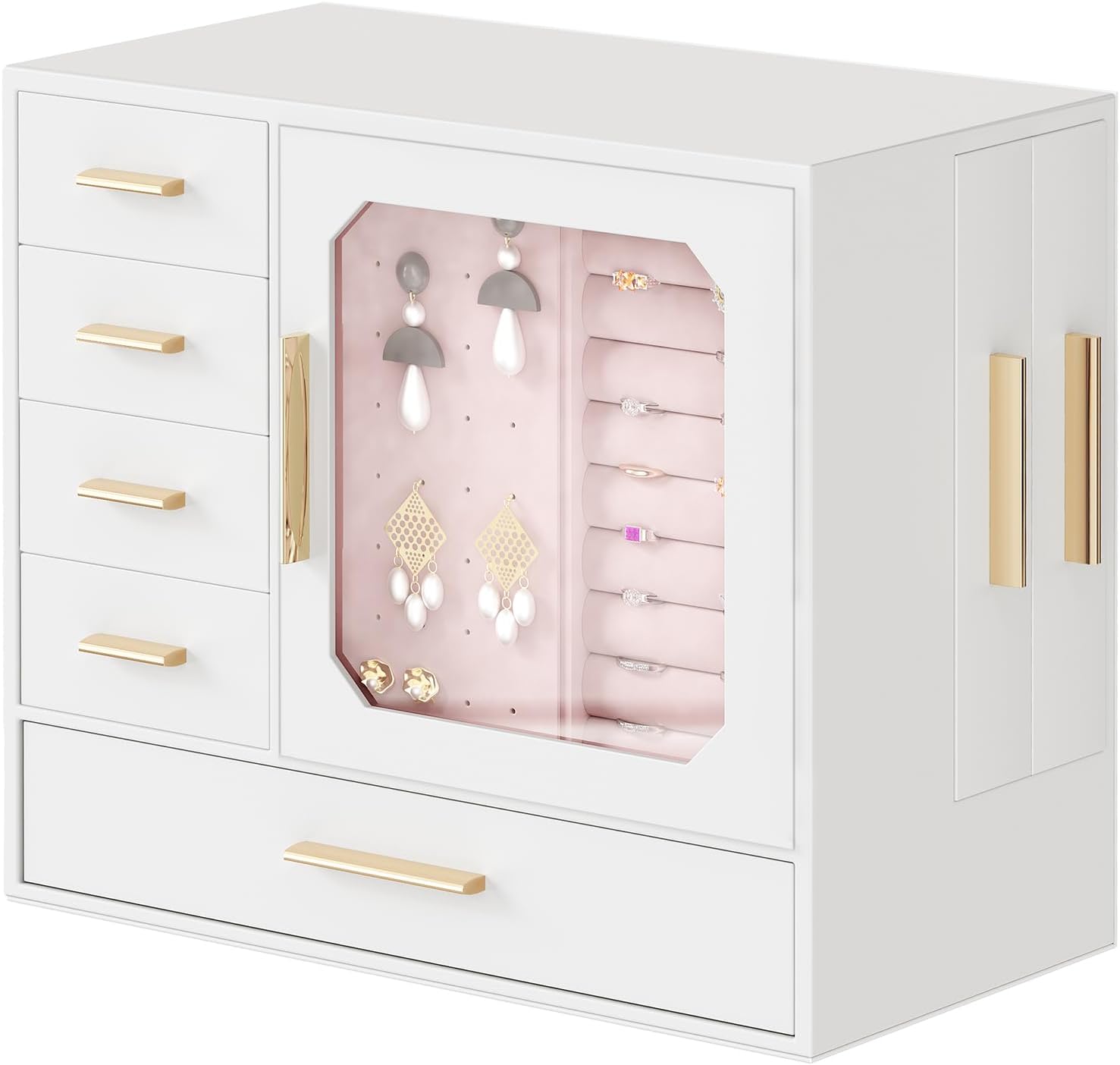 HOOBRO Jewelry Box with Glass Window, Large Capacity