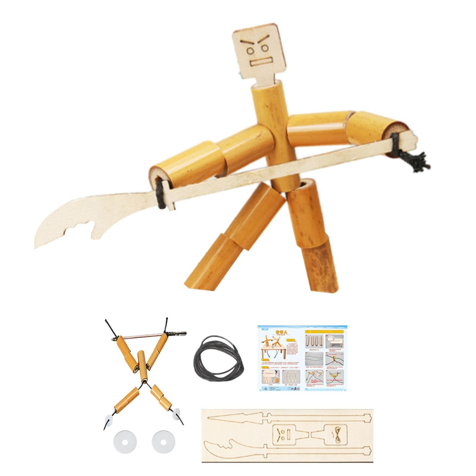 CLUB BOLLYWOOD®Wooden Fencing Puppets Game Fun Bamboo Man Battle for Kids Adults Holiday| Games | Other Games'|8 Short Bamboo 2 Long Bamboo 2 ket1 Rope 2 Head 1 Wood Tool 1 Wooden Tool-image-32