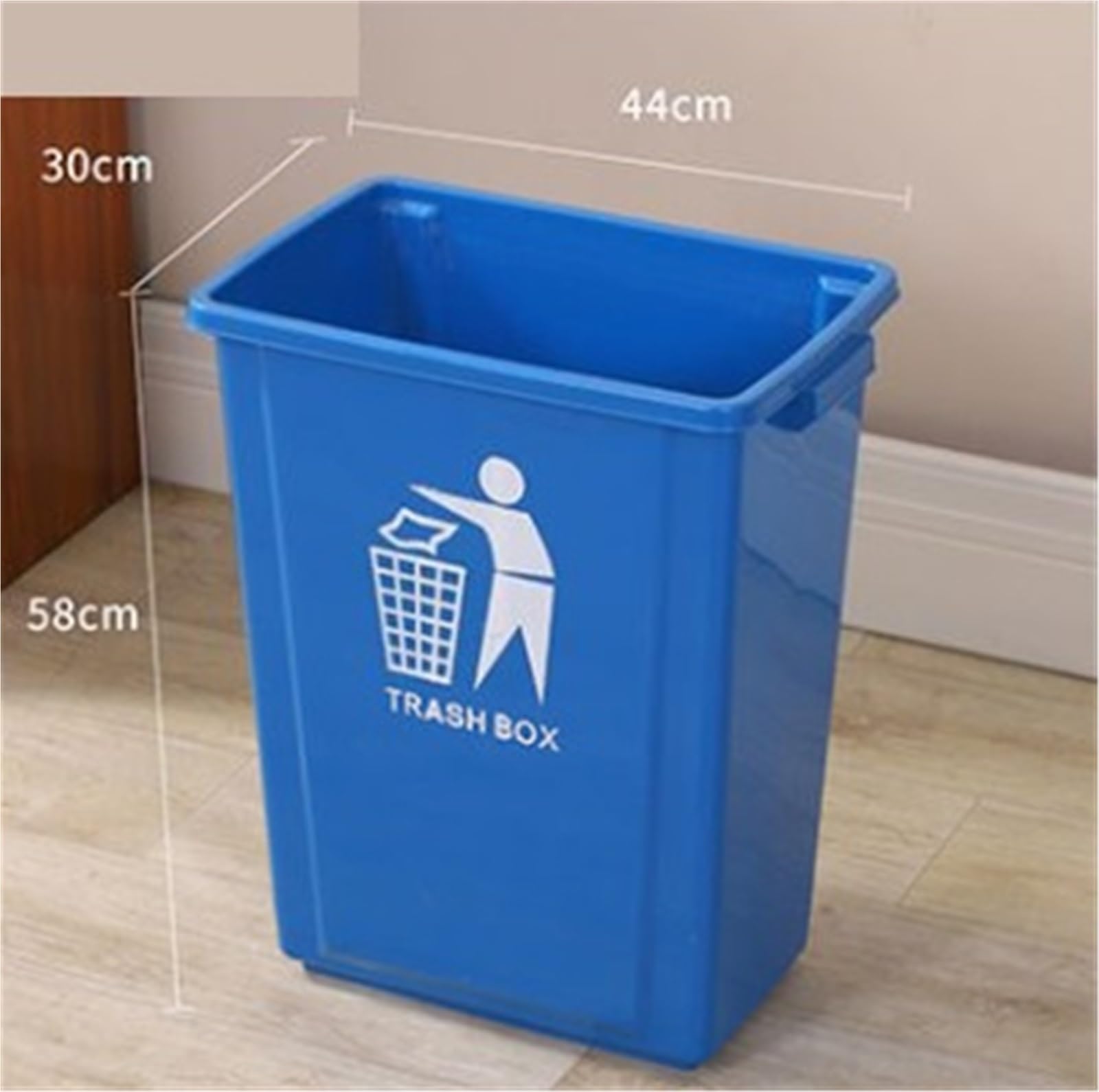 In Piedi Bidone Della Spazzatura Scoperto In Plastica For Esterni, Parco Commerciale, Centro, Scuola Cestino Da Esterno(Blue)