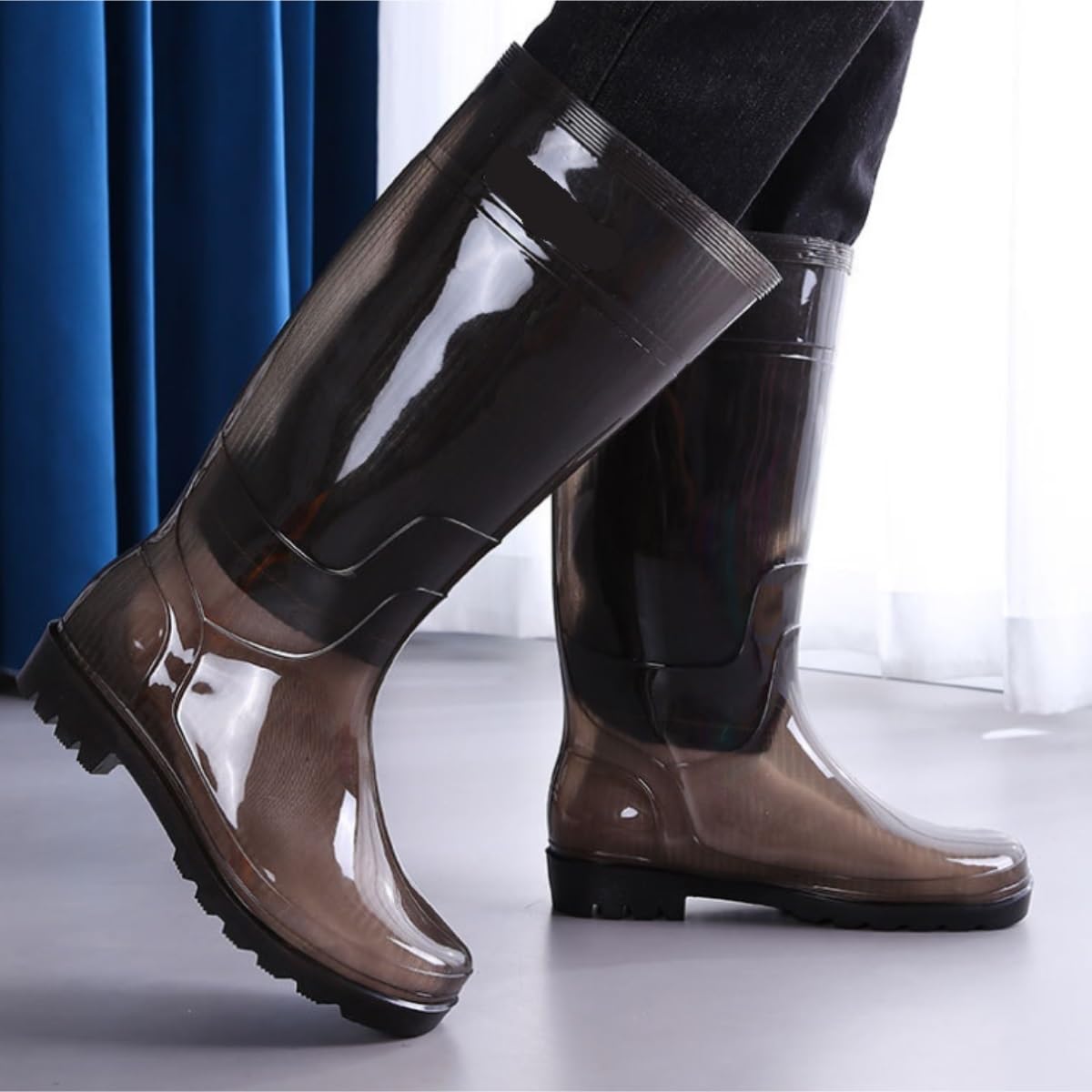 Kalosze Gumowce Lekkie Damskie Antypoślizgowe Buty Do Wody, Wysokie, Wodoodporne, Jednokolorowe Kalosze Rain Boot