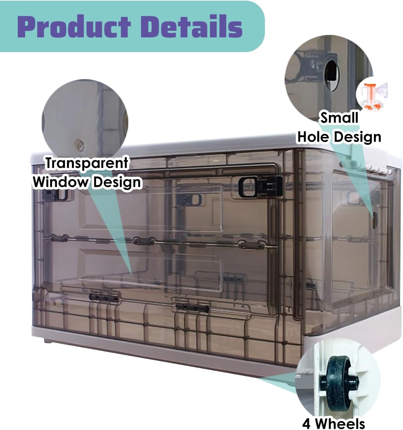 Cough Breathing Incubator Treatment for Pet, Veterinary Clinics Nebulizer Medical Atomization Nest Box with Wheels, ＜ 5 Kg/ 11 Lbs Animal(White)