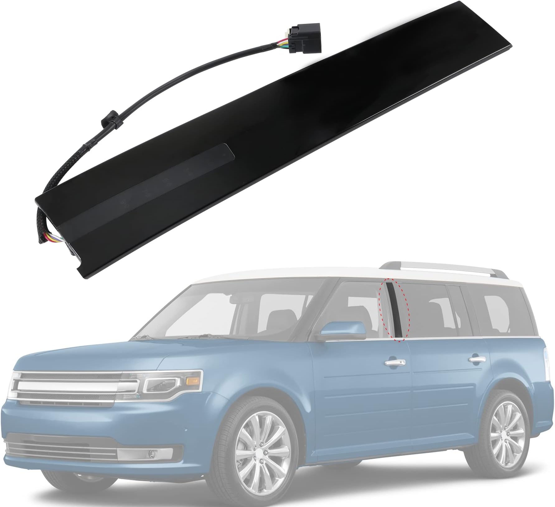 B Pillar Molding Trim with Door Entry Keypad Replacement for Ford Flex 2010-2019 Replaces BA8Z-7420555-AC BA8Z7420555AA BA8Z7420555AB Door Pillar Applique Driver Front Left Outer LH Side