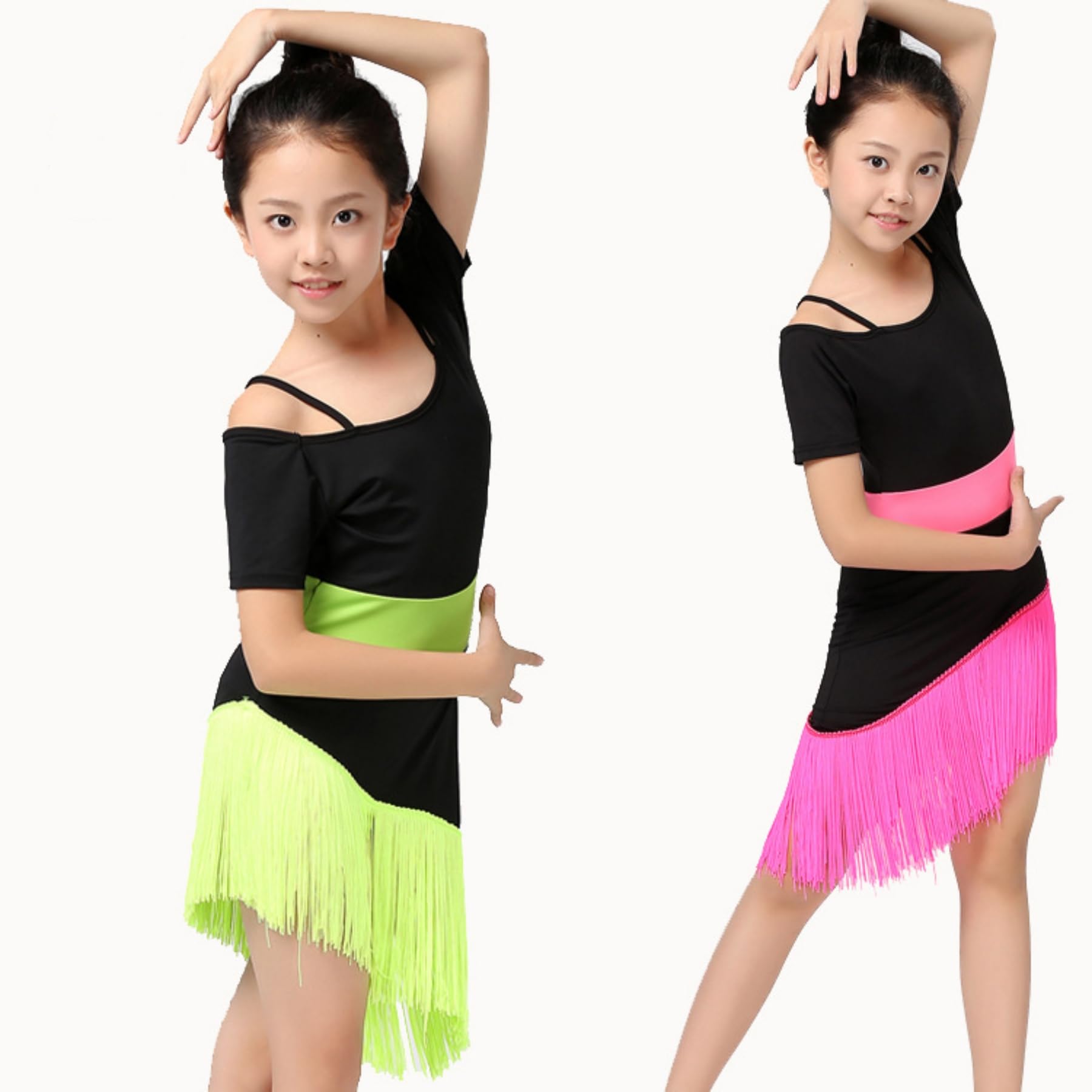 Latein Tanzkleid Mädchen Fransenrock Für Kinder Salsa Cha Cha Training