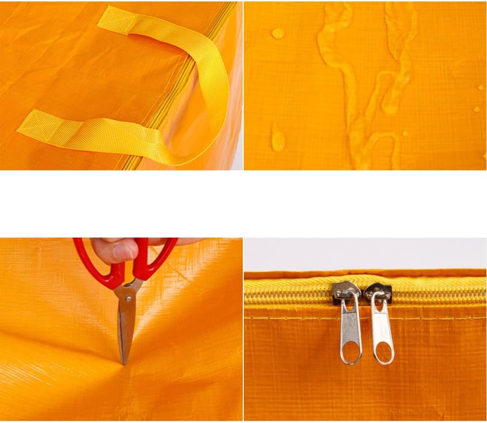 Large Quilt Storage Bag,Waterproof Moving Bag with Zips & Handles,Underbed Storage Bag for Clothing Blankets Pillows Duvets Garden Cushions (Yellow,240L)