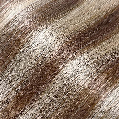 Elailite One Piece Hair Extension Real Human Hair Clip in - Thin Type - Remy Hair Weft Straight 3/4 Half Head (#1B Natural Black, 8 Inch (40 g))