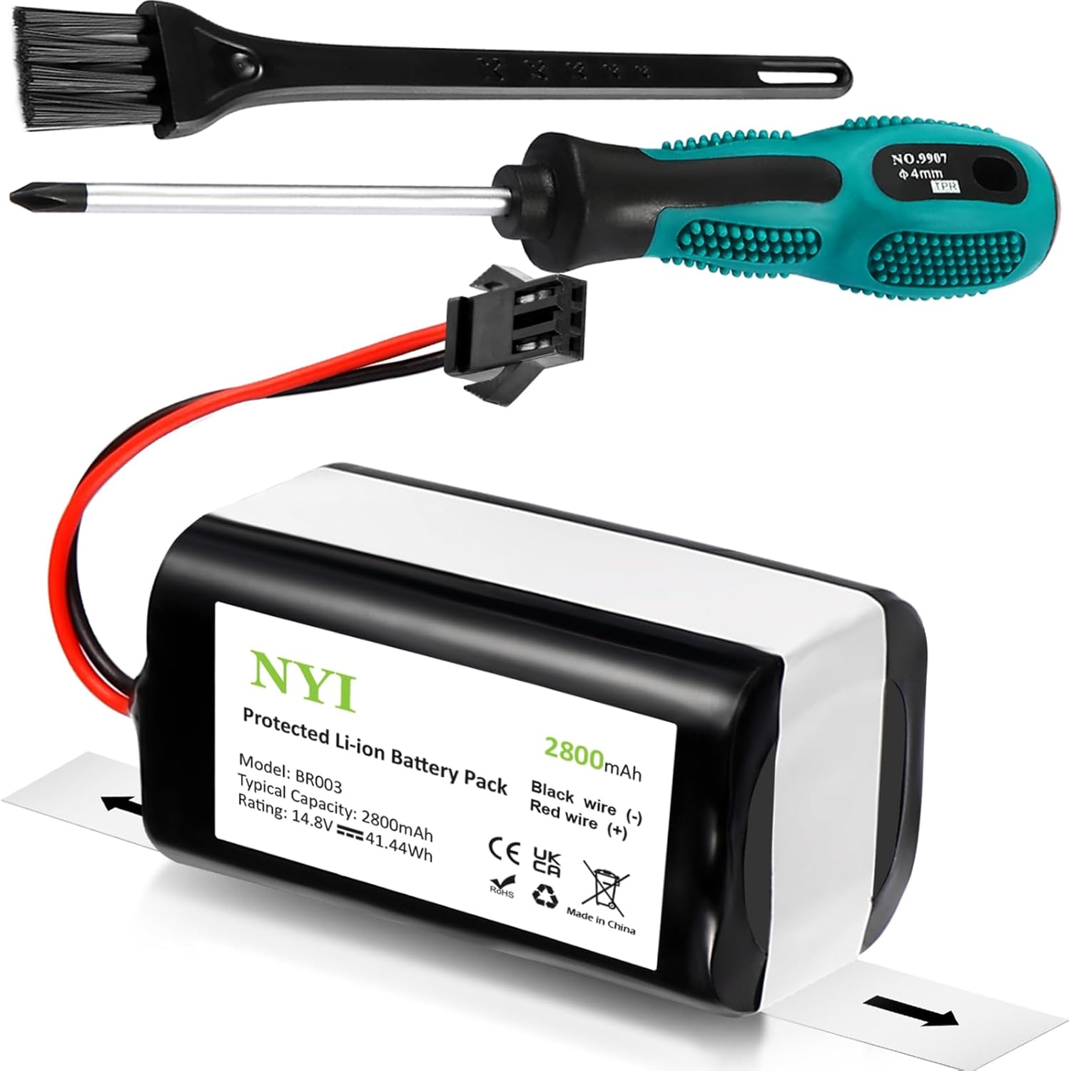 NYI Replacement Battery with Tools Compatible with Eufy RoboVac 11 11C 11S Plus 11S MAX 12 15C 15C MAX 15T 25C 30C G10 Hybrid G30 Edge R500 R450,Ecovacs Deebot N79 N79S N95 DN622 661,Goovi F007C Etc