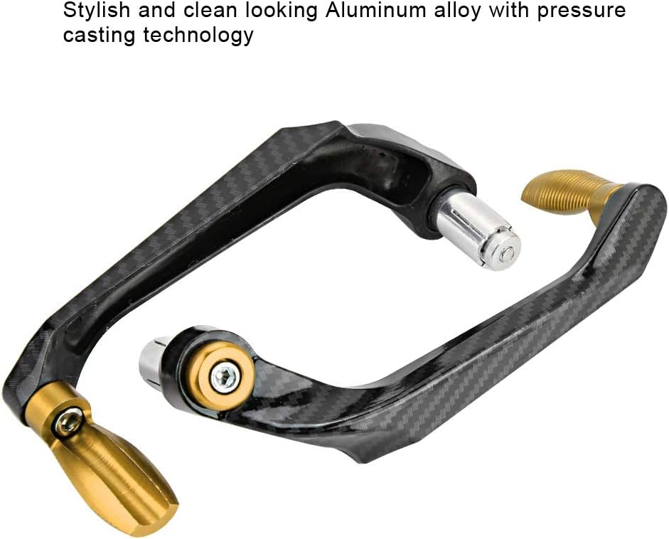 7/8inch Universal 22MM CNC Handlebar Brake Clutch Lever Hand Guard Protector for Motorcycle (Gold)
