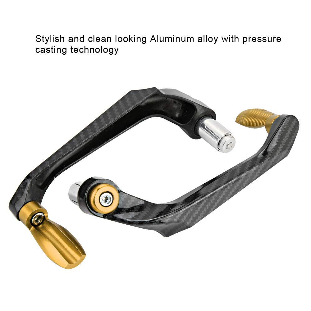 Paraleve Moto, Universale 7/8 Pollici in Lega di Alluminio Manubrio Freno Frizione Protezione Mano Leva Moto(Oro)