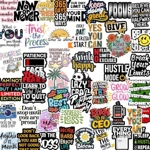 Image of Zesta Aesthetic Stickers for Laptop /Waterproof Anime Decal for Books /Vinyl Sticker for Fridge /Easy to Use Korean Car Sticker Kawaii Cute Stickers (Hustle)