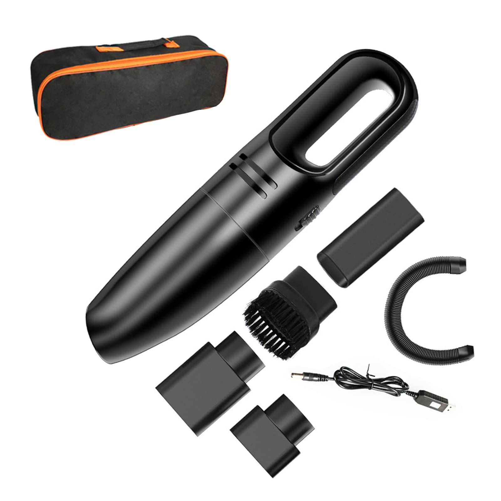 Mini Aspirador de Mano inalámbrico de 12 V para Coche, Aspirador de Mano de Alta succión, Aspirador de Doble Uso húmedo y seco para Interior de Coche, hogar, Oficina, Negro