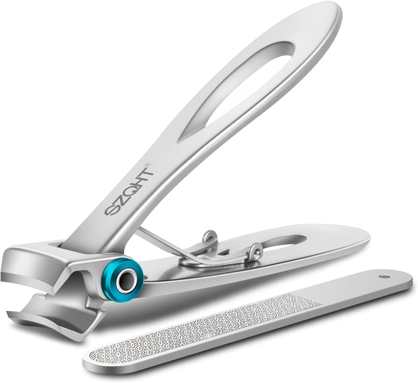 SZQHT Ultra Wide Jaw Opening Nail Clippers Set, Toenail Clippers for Thick Nails, Heavy Duty Nail Cutter, Stainless Steel Toe Nail Clippers for Seniors, Men & Women Manicure,Pedicure,Big(Sliver)