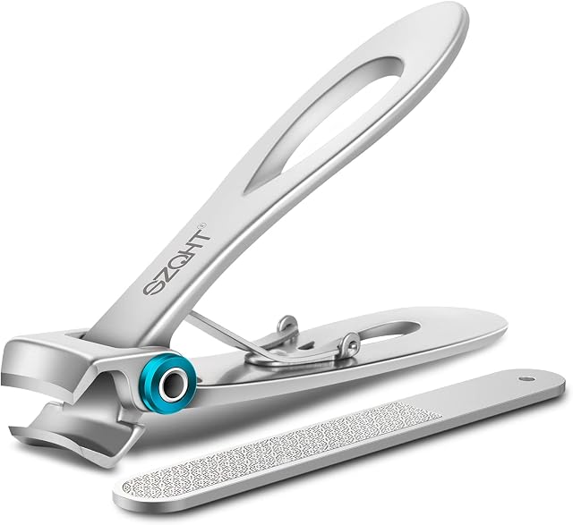 Nail Clippers for Thick Nails,SZQHT 15mm Wide Jaw Opening Finger Nail Clippers for Ingrown Toenail Clippers for Men,Tough Nails, Seniors, Adults.Deluxe Sturdy Stainless Steel Big(Silver)