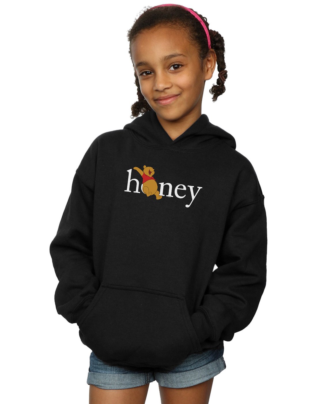 Disney Girls Winnie The Pooh Honey Hoodie Black 9-11 Years