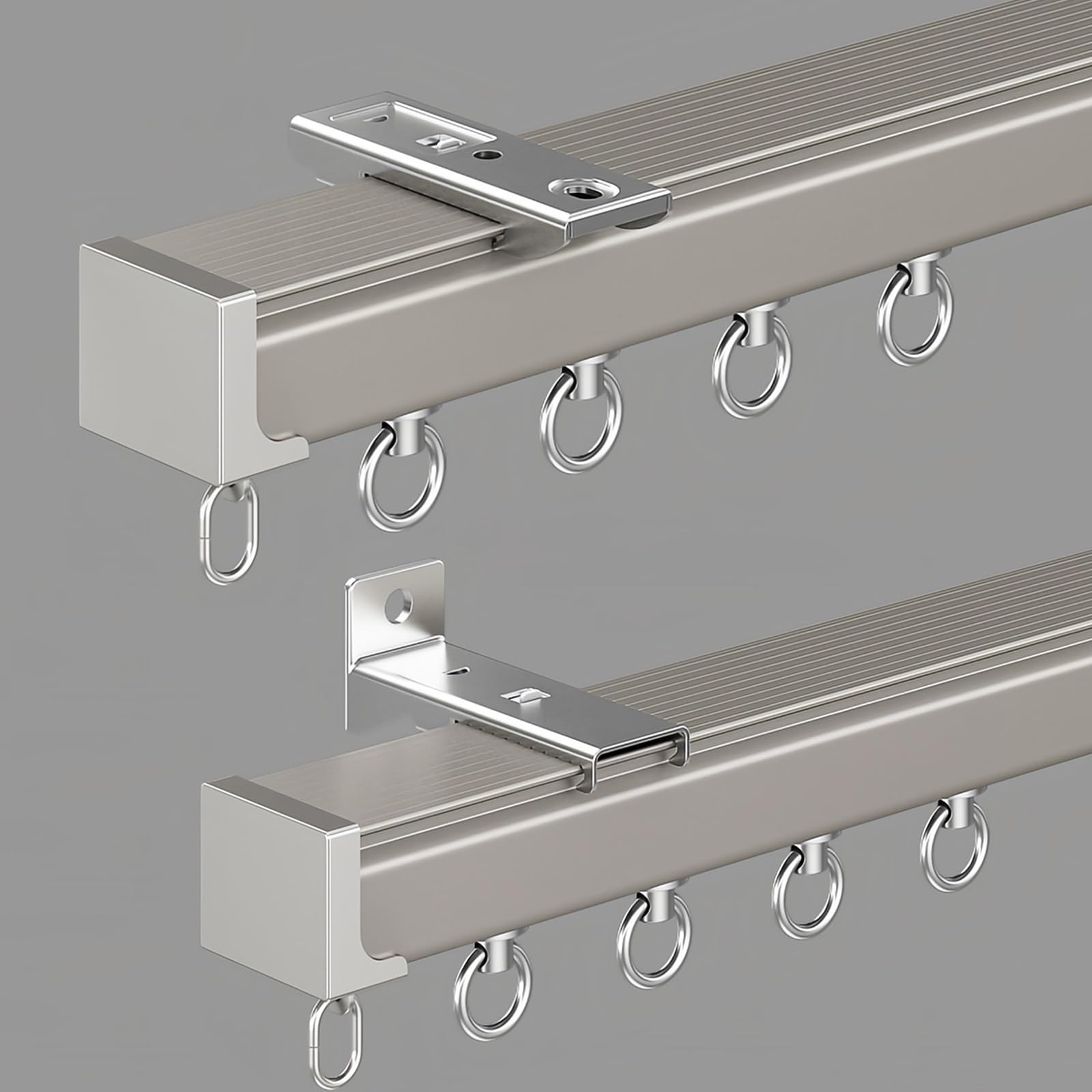 Rails à Rideaux Silencieux en Aluminium de 4,90 m pour un Coulissement Fluide