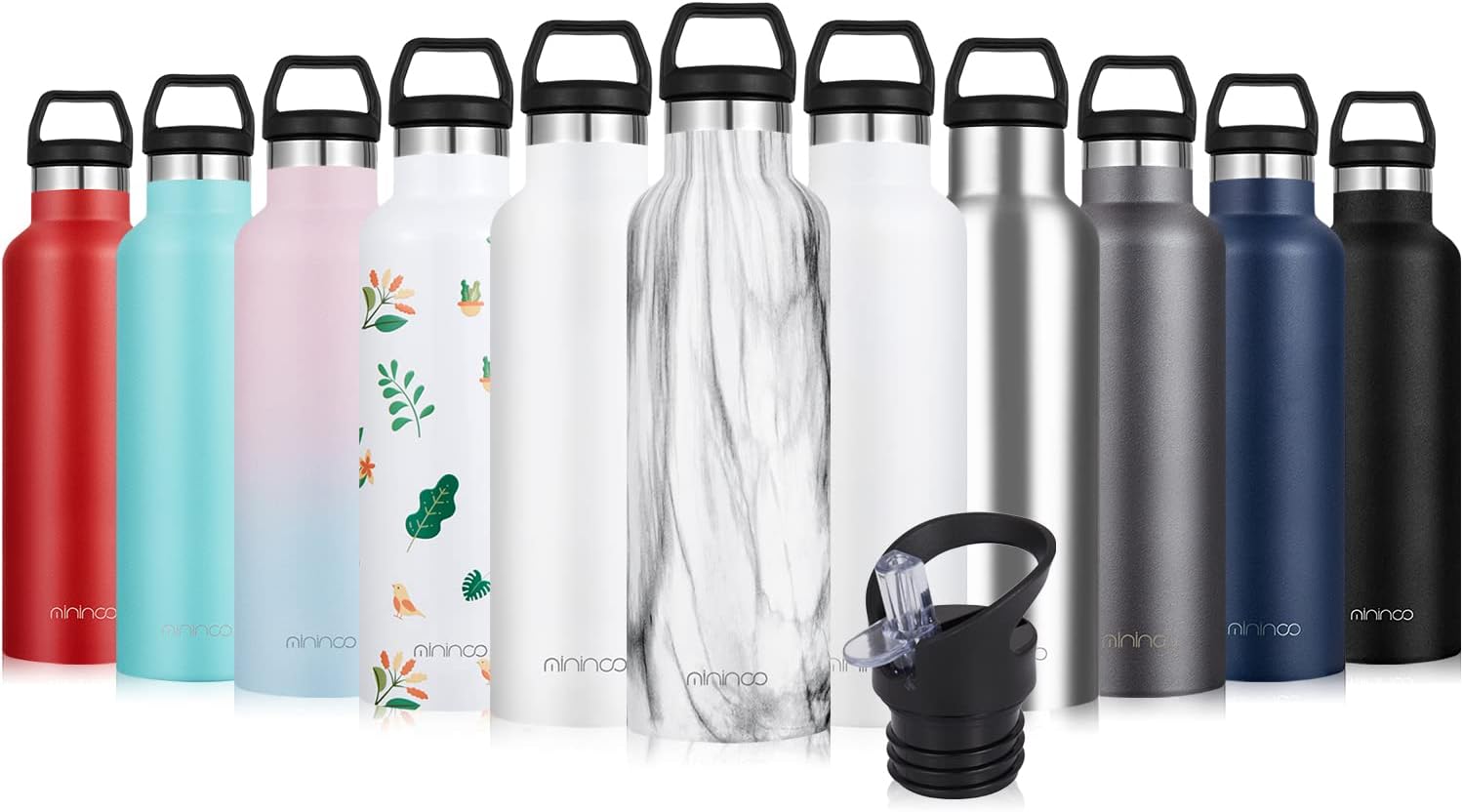 mininoo Stainless Steel Water Bottle, 750ml Vacuum Insulated Water