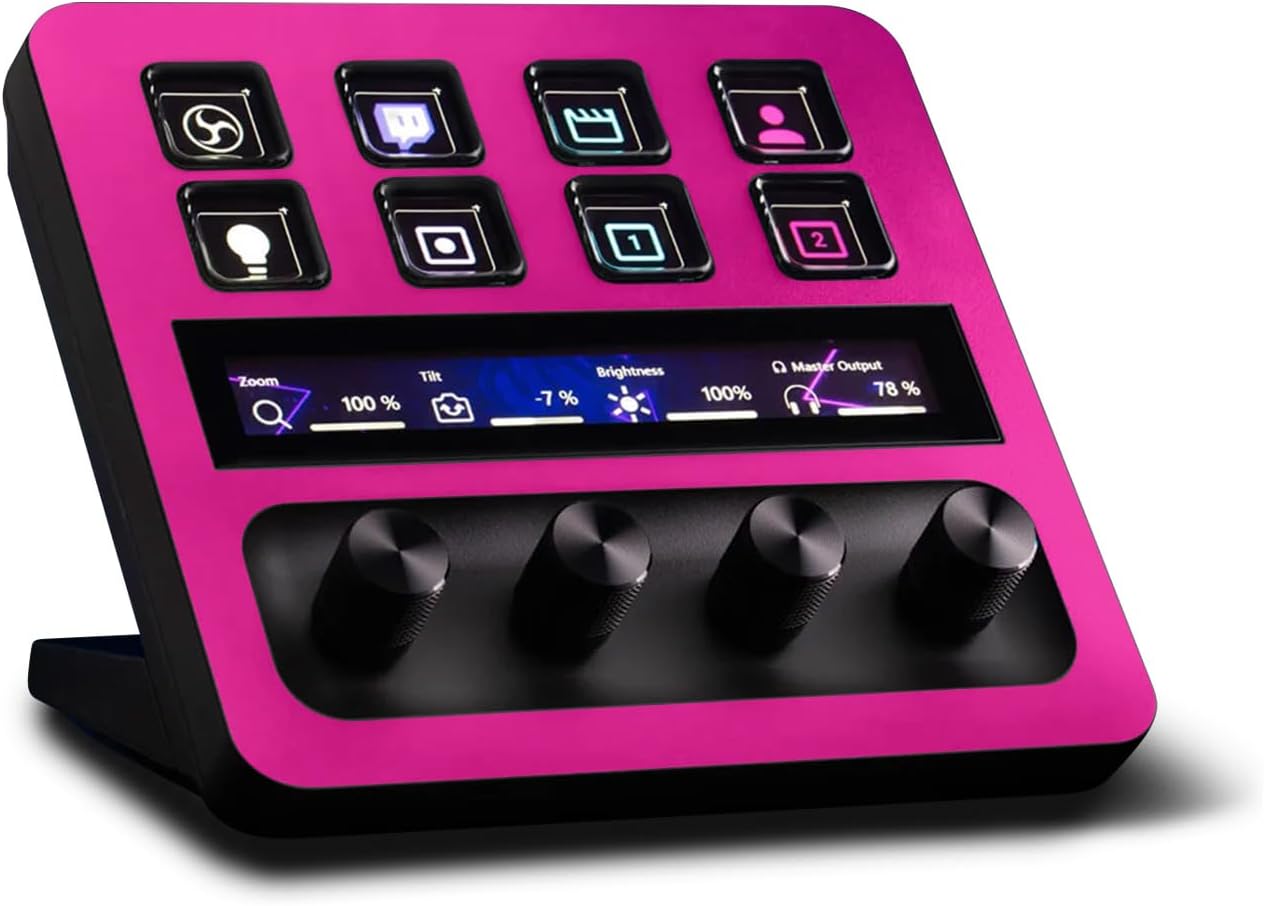 MightySkins Skin Compatible with Elgato Stream Deck + - Solid Hot Pink | Protective, Durable, and Unique Vinyl Decal wrap Cover | Easy to Apply, Remove, and Change Styles | Made in The USA