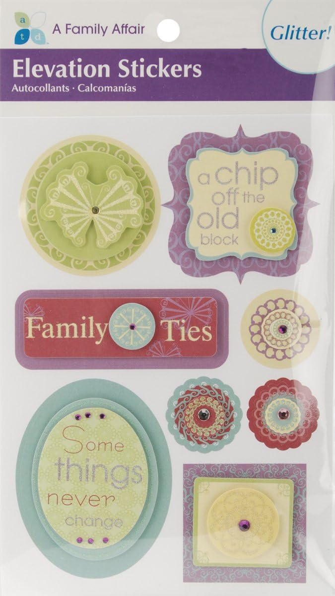 Elevations Stickers 4.5"X6.5" SheetGlitter A Family Affair